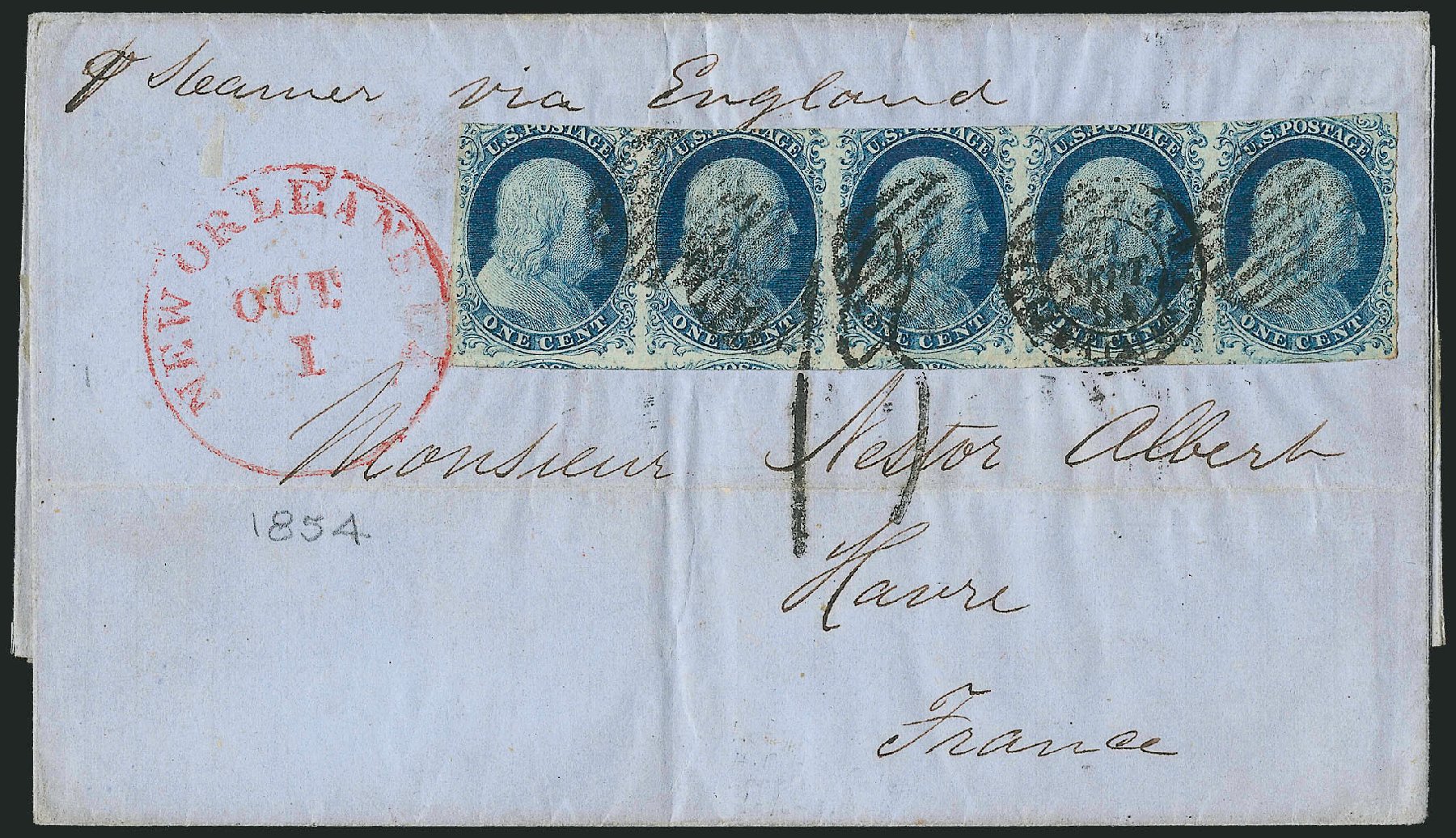 Prices of US Stamps Scott Catalogue #9 - 1c 1852 Franklin. Robert Siegel Auction Galleries, Sep 2010, Sale 994, Lot 897