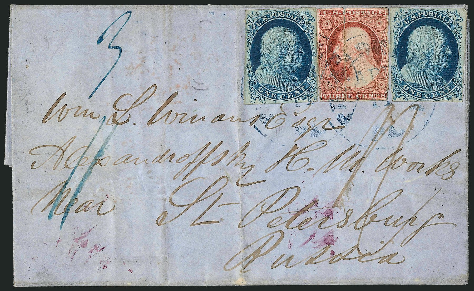 US Stamp Values Scott Cat. #9: 1c 1852 Franklin. Robert Siegel Auction Galleries, Sep 2010, Sale 994, Lot 907