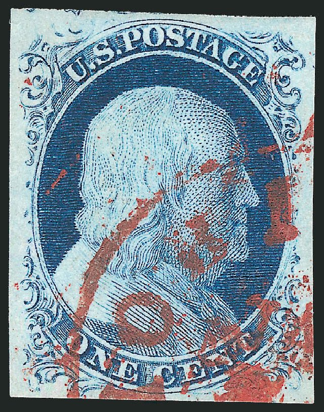 Values of US Stamp Scott Catalog # 9 - 1c 1852 Franklin. Robert Siegel Auction Galleries, Dec 2010, Sale 998, Lot 127