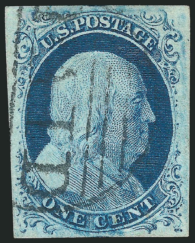 US Stamps Value Scott Cat. # 9: 1852 1c Franklin. Robert Siegel Auction Galleries, Dec 2010, Sale 998, Lot 177