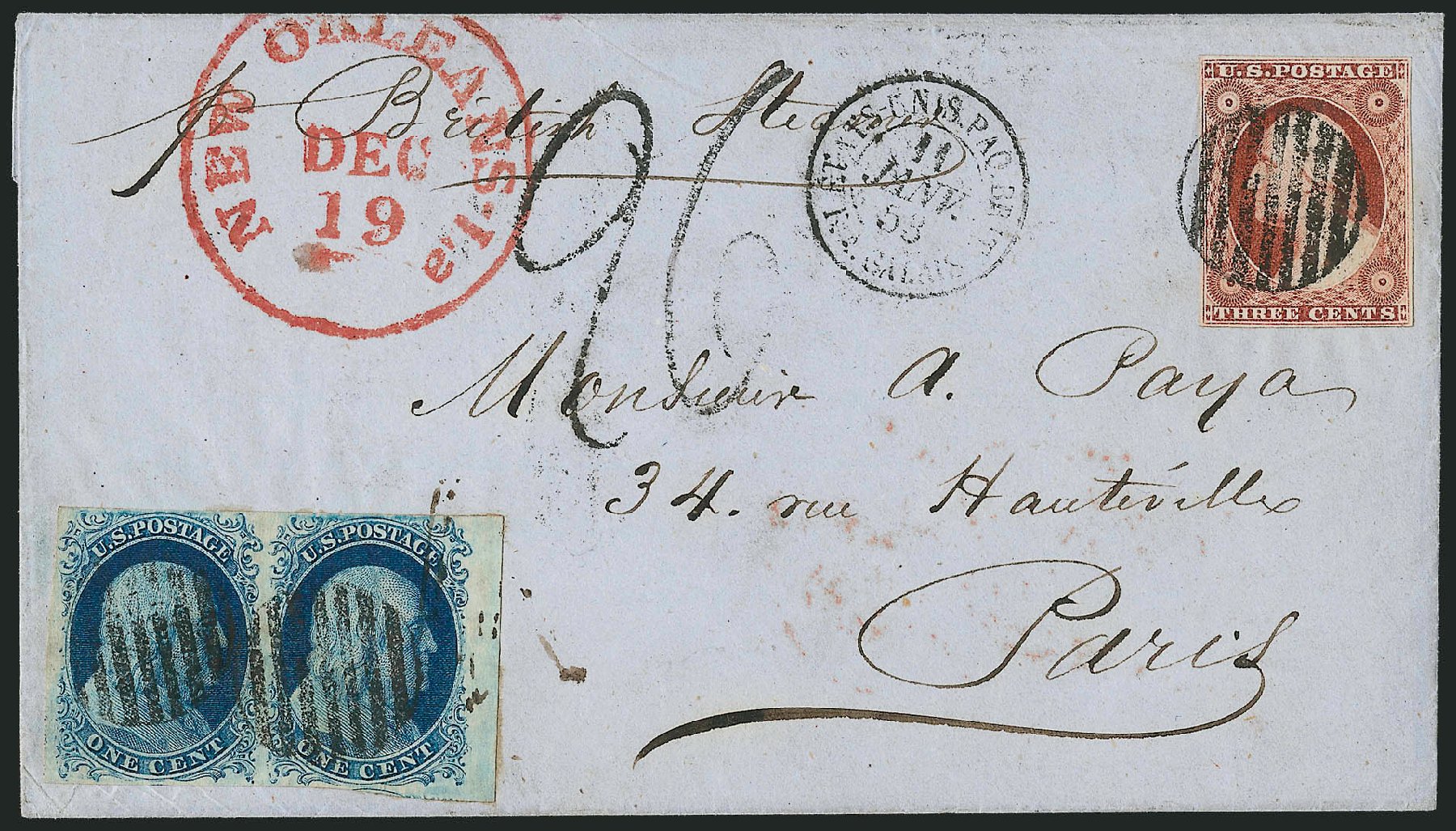 US Stamp Price Scott #9 - 1c 1852 Franklin. Robert Siegel Auction Galleries, Dec 2010, Sale 998, Lot 297