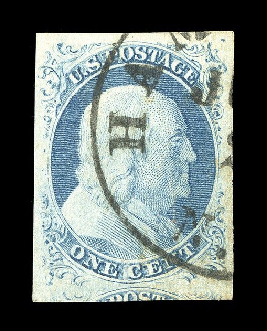 Value of US Stamp Scott #9: 1c 1852 Franklin. Spink Shreves Galleries, May 2014, Sale 148, Lot 27