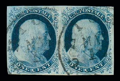 US Stamps Price Scott 9 - 1c 1852 Franklin. Matthew Bennett International, Dec 2007, Sale 325, Lot 1398
