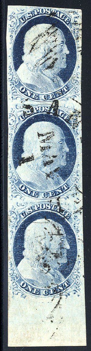 Cost of US Stamps Scott Catalogue # 9 - 1852 1c Franklin. Cherrystone Auctions, Jan 2010, Sale 201001, Lot 18