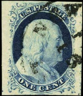 Costs of US Stamps Scott # 9 - 1c 1852 Franklin. Harmer-Schau Auction Galleries, Feb 2012, Sale 92, Lot 778