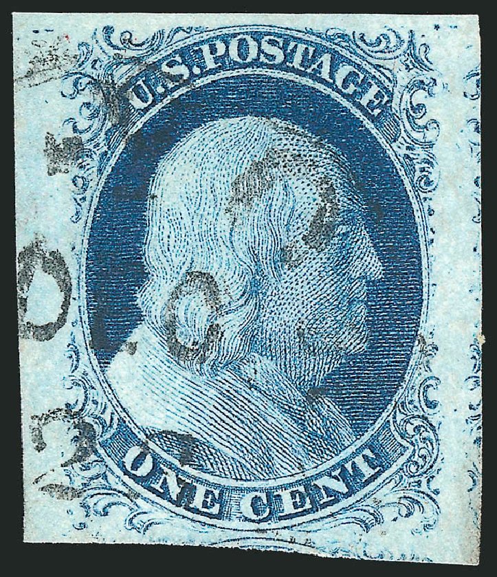 US Stamp Value Scott Catalog # 9 - 1852 1c Franklin. Robert Siegel Auction Galleries, Mar 2012, Sale 1019, Lot 338