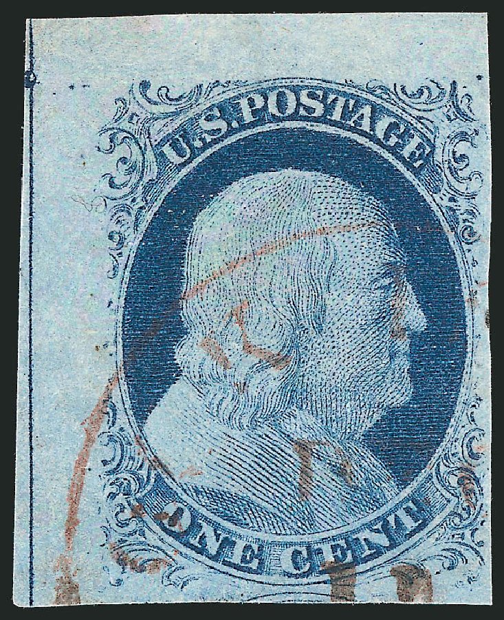 Cost of US Stamps Scott Cat. 9: 1852 1c Franklin. Robert Siegel Auction Galleries, Jun 2012, Sale 1024, Lot 28