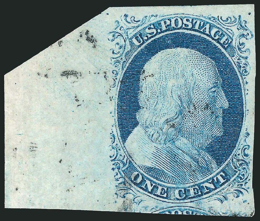 US Stamps Values Scott Catalog # 9: 1c 1852 Franklin. Robert Siegel Auction Galleries, Dec 2012, Sale 1037, Lot 1418