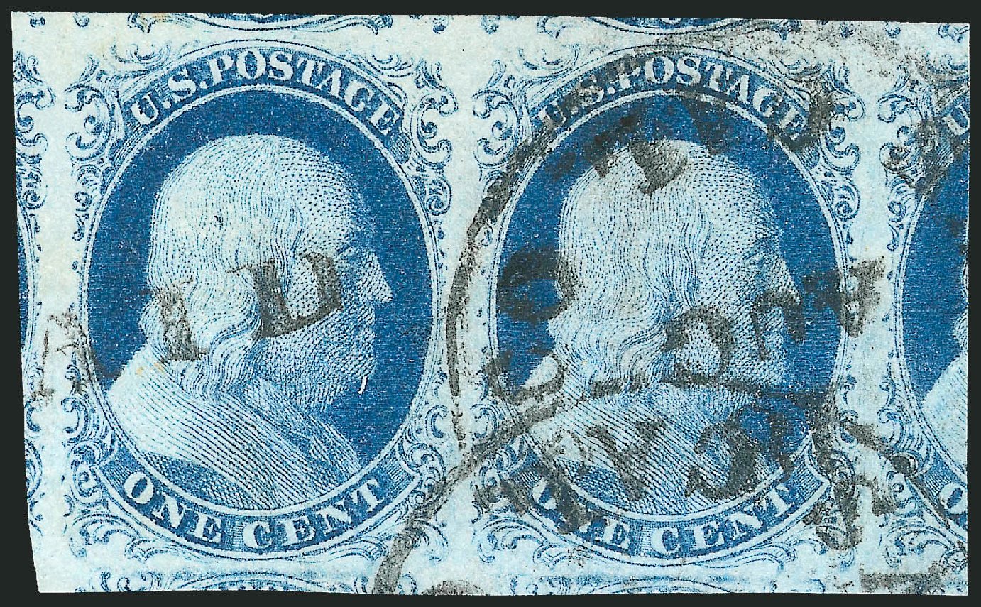 US Stamps Values Scott 9: 1c 1852 Franklin. Robert Siegel Auction Galleries, Dec 2013, Sale 1062, Lot 78