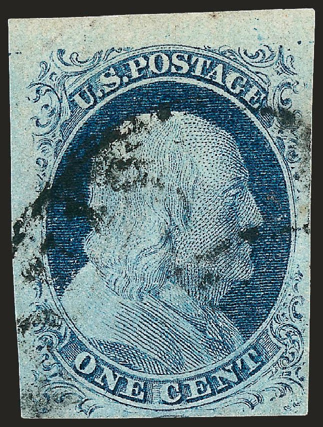 US Stamp Value Scott 9: 1852 1c Franklin. Robert Siegel Auction Galleries, Oct 2008, Sale 963, Lot 108