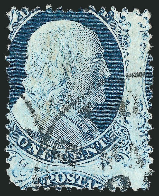 Values of US Stamp Scott Catalogue #9 - 1c 1852 Franklin. Robert Siegel Auction Galleries, Sep 2010, Sale 994, Lot 1138