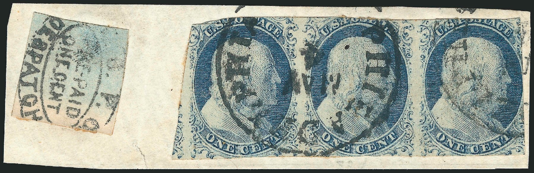 US Stamps Values Scott Cat. #9 - 1c 1852 Franklin. Robert Siegel Auction Galleries, Sep 2010, Sale 994, Lot 858