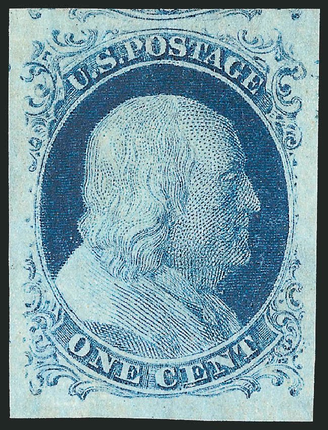 Values of US Stamps Scott Catalogue #9 - 1852 1c Franklin. Robert Siegel Auction Galleries, Dec 2010, Sale 998, Lot 118
