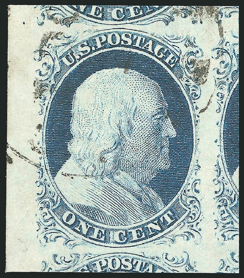 US Stamps Price Scott Catalog #9: 1852 1c Franklin. Robert Siegel Auction Galleries, Dec 2010, Sale 998, Lot 128