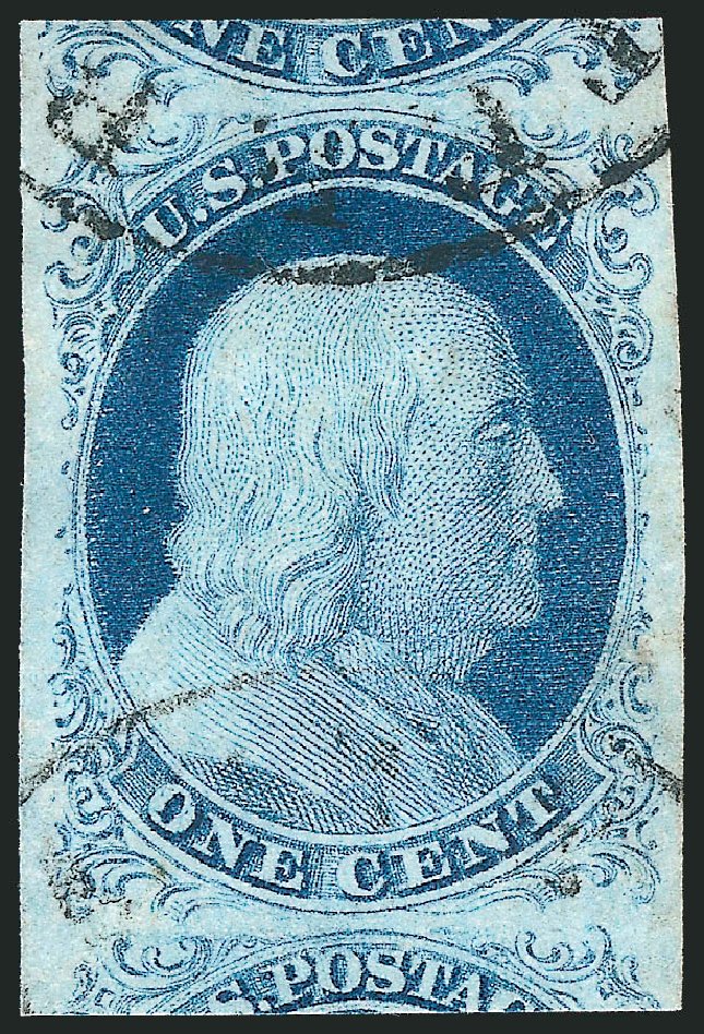 Values of US Stamps Scott Cat. #9: 1852 1c Franklin. Robert Siegel Auction Galleries, Dec 2010, Sale 998, Lot 148