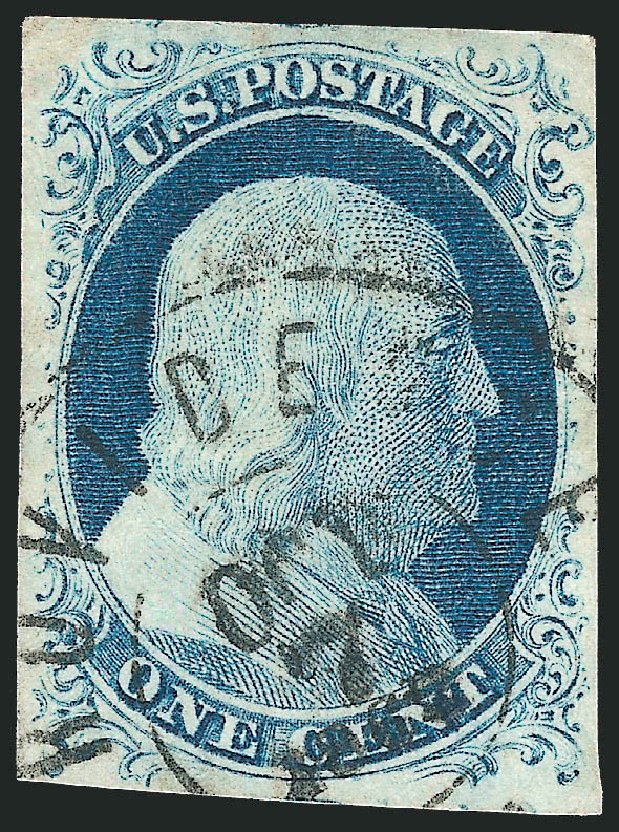 US Stamps Value Scott Cat. 9: 1c 1852 Franklin. Robert Siegel Auction Galleries, Dec 2010, Sale 998, Lot 178