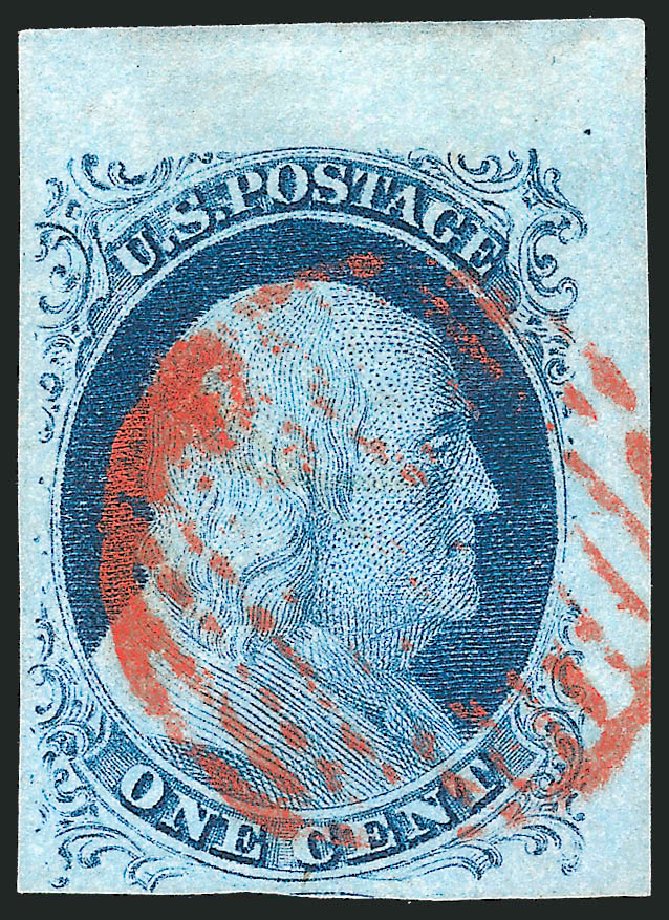 US Stamp Price Scott Cat. #9: 1c 1852 Franklin. Robert Siegel Auction Galleries, Dec 2010, Sale 998, Lot 188