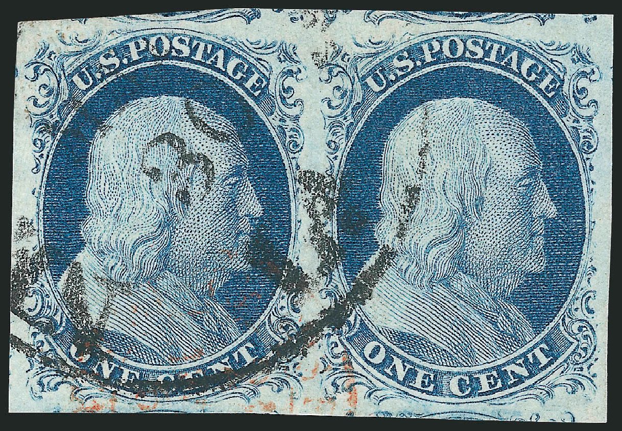 US Stamp Value Scott Catalog 9 - 1852 1c Franklin. Robert Siegel Auction Galleries, Dec 2010, Sale 998, Lot 198