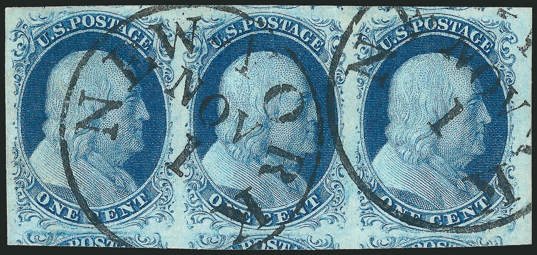 Values of US Stamp Scott Cat. # 9 - 1c 1852 Franklin. Robert Siegel Auction Galleries, Dec 2010, Sale 998, Lot 218