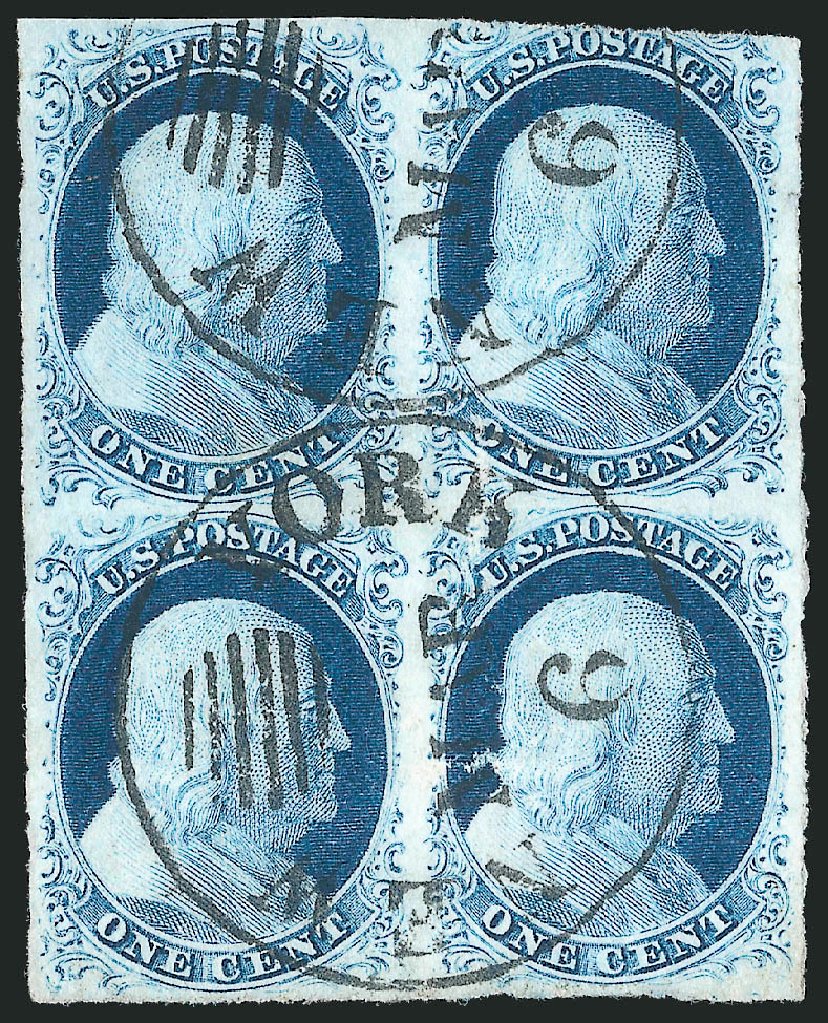 Value of US Stamp Scott # 9: 1852 1c Franklin. Robert Siegel Auction Galleries, Dec 2010, Sale 998, Lot 228