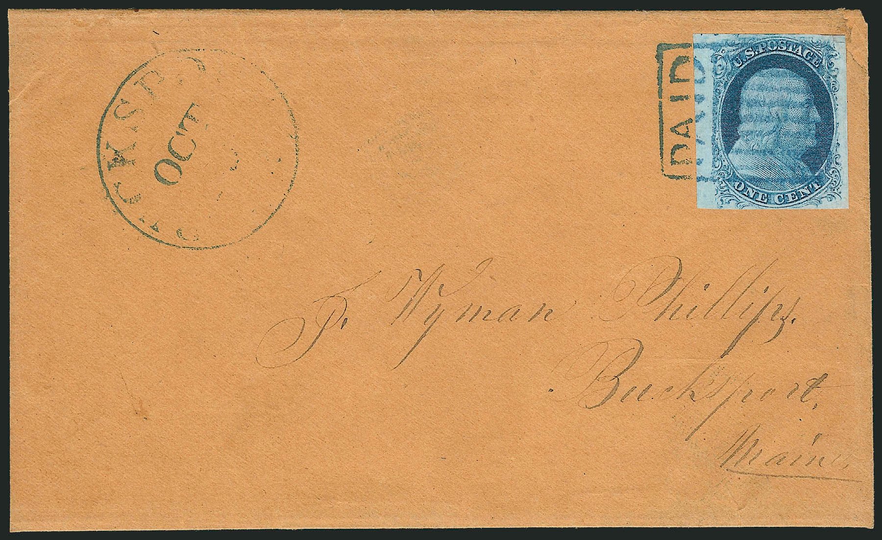 US Stamps Value Scott Catalog 9: 1c 1852 Franklin. Robert Siegel Auction Galleries, Dec 2010, Sale 998, Lot 238