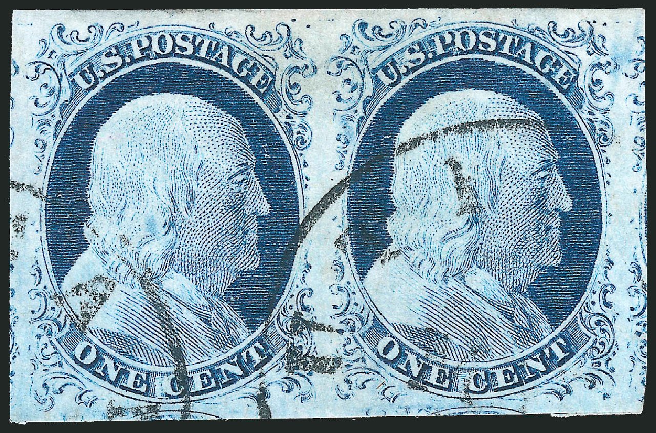 Values of US Stamp Scott Catalog 9: 1c 1852 Franklin. Robert Siegel Auction Galleries, Dec 2010, Sale 998, Lot 78