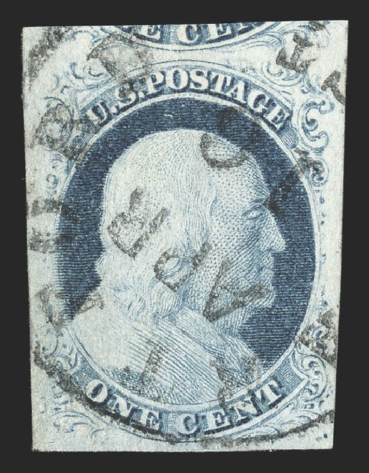 US Stamp Prices Scott Catalog #9 - 1c 1852 Franklin. Spink Shreves Galleries, Jul 2012, Sale 140, Lot 38