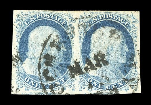 US Stamp Values Scott Cat. # 9: 1852 1c Franklin. Spink Shreves Galleries, May 2014, Sale 148, Lot 28