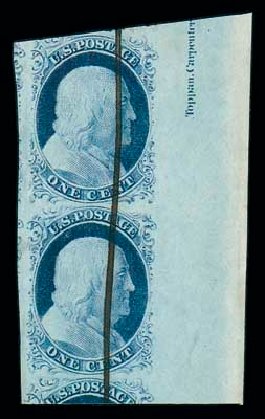 Cost of US Stamp Scott Catalog #9 - 1852 1c Franklin. Matthew Bennett International, Dec 2007, Sale 325, Lot 1419