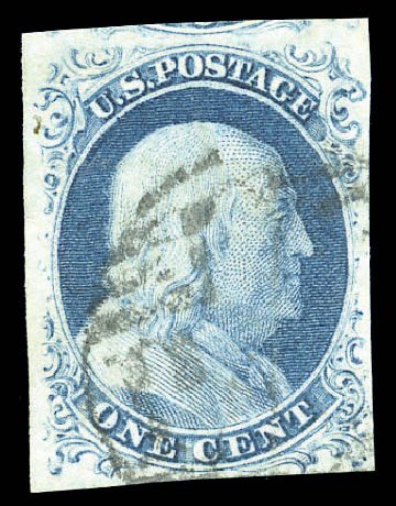Prices of US Stamps Scott Catalog # 9 - 1852 1c Franklin. Matthew Bennett International, Sep 2010, Sale 333, Lot 3289