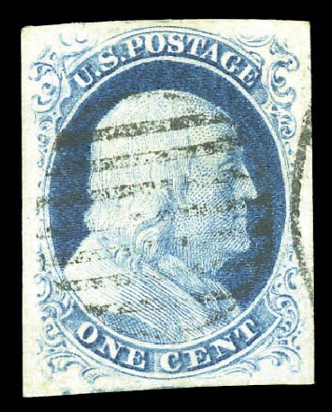 US Stamp Prices Scott Catalogue #9 - 1852 1c Franklin. Matthew Bennett International, Sep 2010, Sale 333, Lot 3299