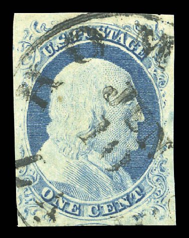 Prices of US Stamp Scott 9: 1852 1c Franklin. Matthew Bennett International, Sep 2010, Sale 333, Lot 3309