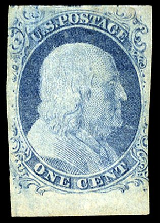 Value of US Stamps Scott Catalogue #9: 1852 1c Franklin. Cherrystone Auctions, Sep 2010, Sale 201009, Lot 9