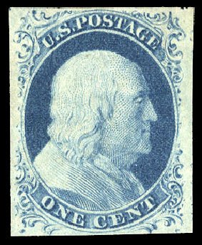 US Stamp Price Scott Cat. # 9: 1c 1852 Franklin. Cherrystone Auctions, Sep 2014, Sale 201409, Lot 9