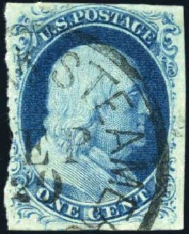 US Stamps Prices Scott # 9: 1c 1852 Franklin. Harmer-Schau Auction Galleries, Feb 2010, Sale 84, Lot 1259
