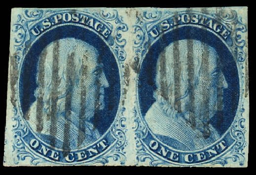 US Stamps Prices Scott Catalogue #9 - 1852 1c Franklin. Daniel Kelleher Auctions, Dec 2012, Sale 633, Lot 359