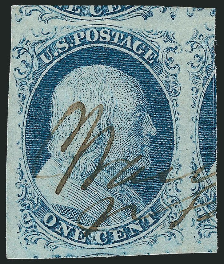 US Stamp Price Scott Cat. #9: 1c 1852 Franklin. Robert Siegel Auction Galleries, Jun 2011, Sale 1011, Lot 399