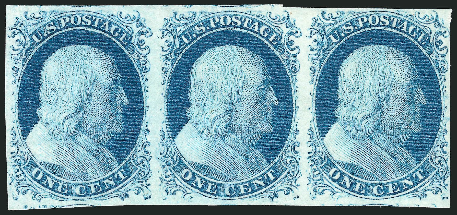 Values of US Stamp Scott Catalogue #9: 1852 1c Franklin. Robert Siegel Auction Galleries, Sep 2010, Sale 994, Lot 799