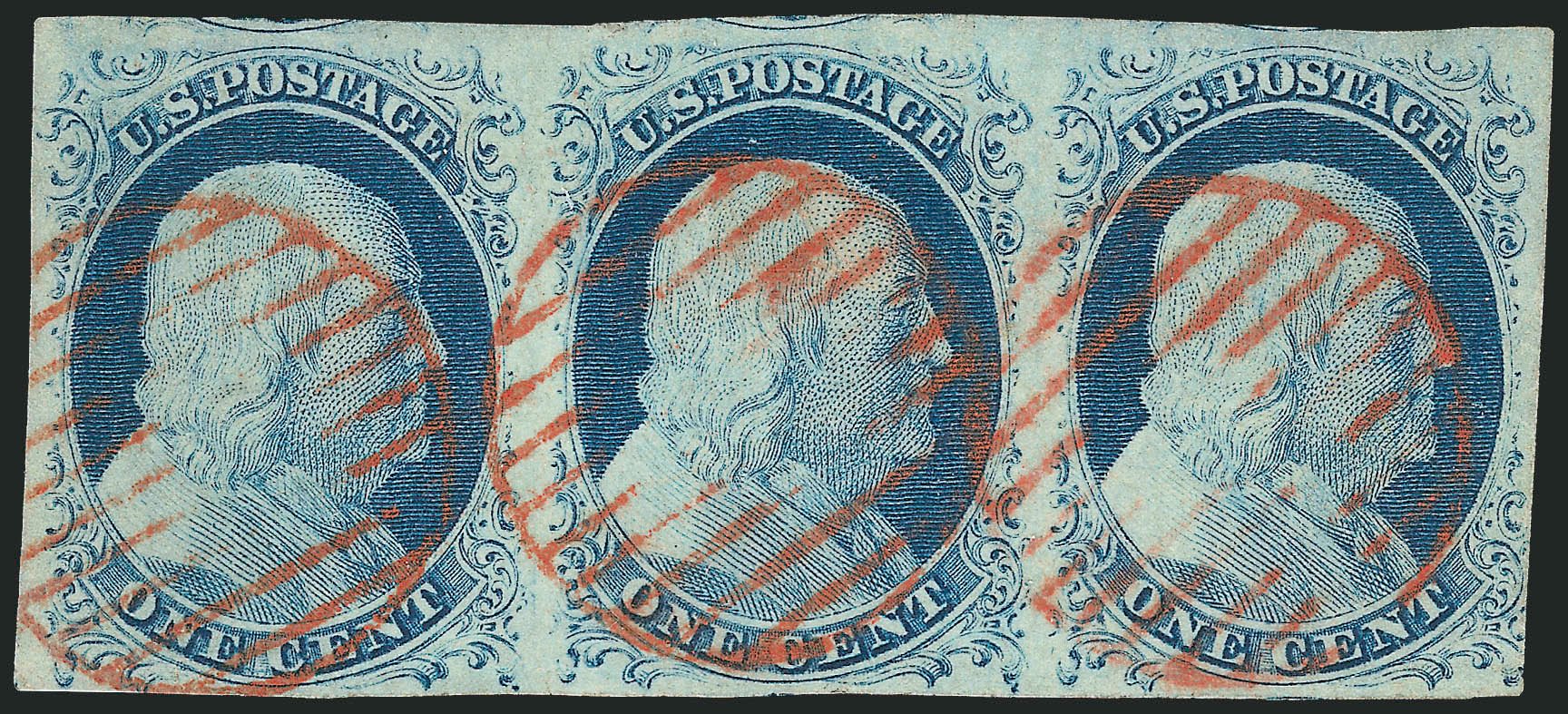 US Stamp Prices Scott Catalog #9: 1c 1852 Franklin. Robert Siegel Auction Galleries, Dec 2010, Sale 998, Lot 219