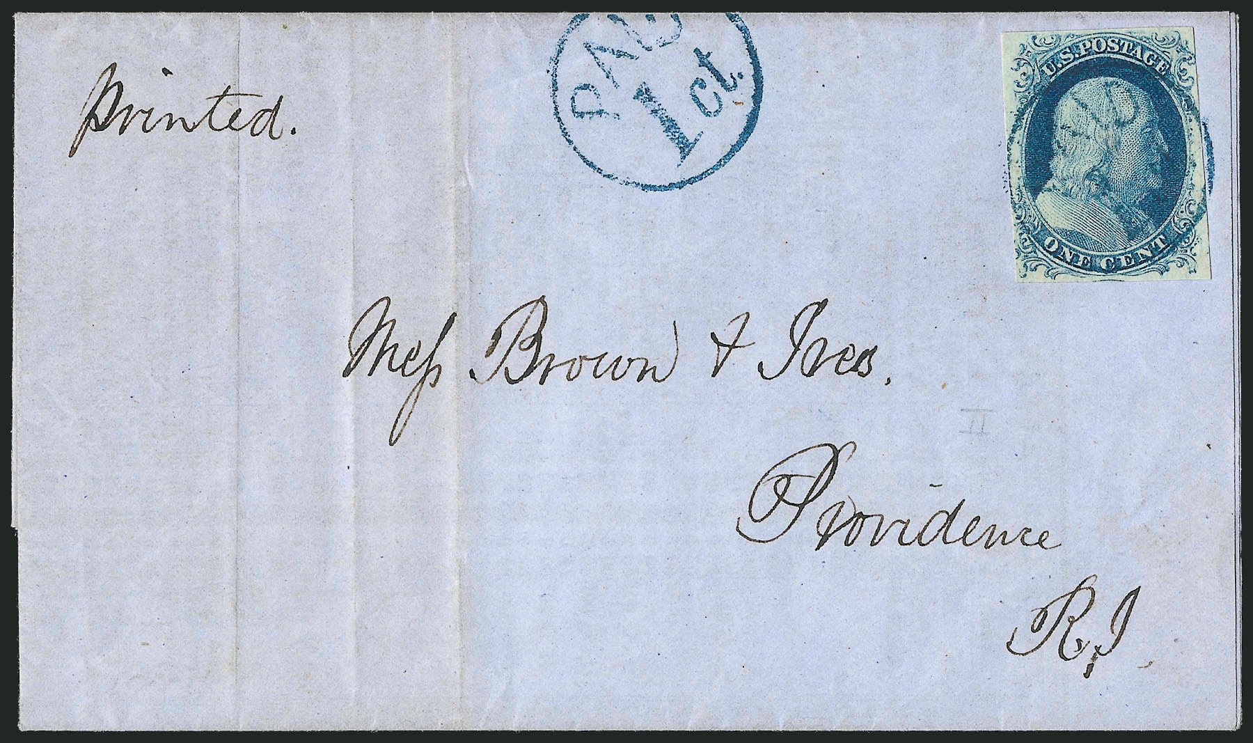 US Stamp Value Scott Catalogue 9: 1852 1c Franklin. Robert Siegel Auction Galleries, Dec 2010, Sale 998, Lot 239