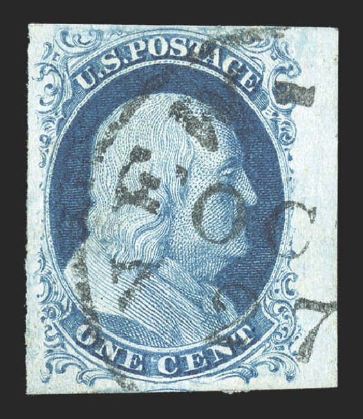 Values of US Stamp Scott Catalog #9 - 1852 1c Franklin. Spink Shreves Galleries, Mar 2013, Sale 142, Lot 139