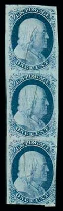 US Stamps Value Scott Cat. # 9: 1852 1c Franklin. Matthew Bennett International, Dec 2007, Sale 325, Lot 1420