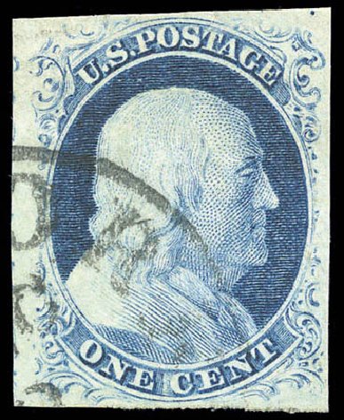 US Stamps Prices Scott Cat. 9: 1c 1852 Franklin. Matthew Bennett International, Sep 2010, Sale 333, Lot 3300