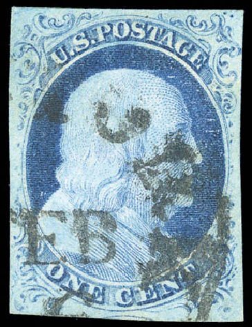 Value of US Stamps Scott # 9: 1c 1852 Franklin. Matthew Bennett International, Sep 2010, Sale 333, Lot 3310