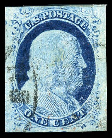 US Stamps Value Scott Cat. # 9 - 1852 1c Franklin. Matthew Bennett International, Feb 2012, Sale 340, Lot 70