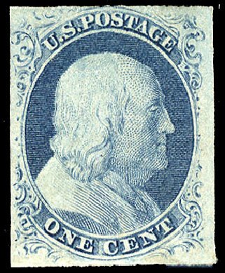 US Stamp Value Scott Catalogue # 9: 1c 1852 Franklin. Cherrystone Auctions, Nov 2009, Sale 200911, Lot 3010