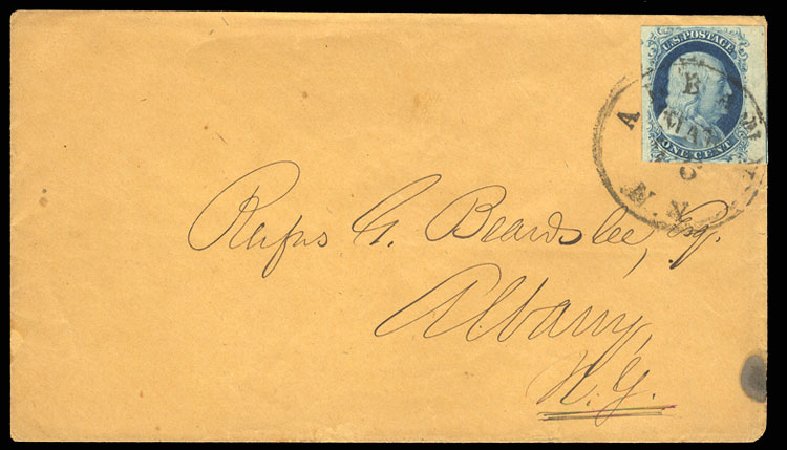Values of US Stamps Scott #9: 1c 1852 Franklin. Cherrystone Auctions, Apr 2010, Sale 201004, Lot 30