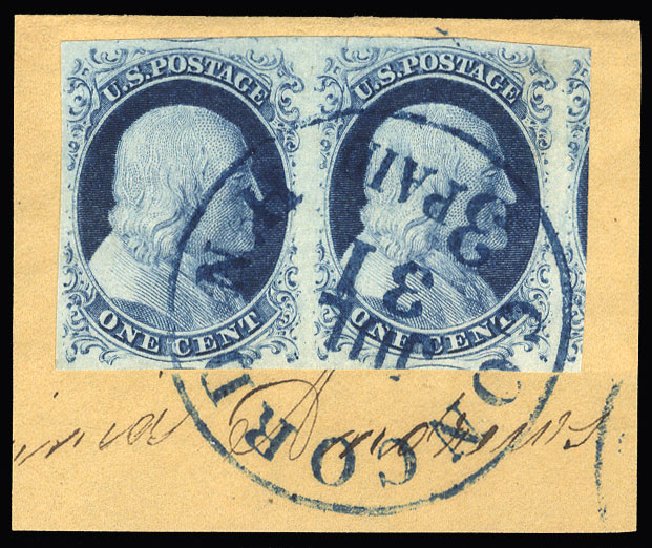 US Stamp Values Scott # 9: 1852 1c Franklin. Cherrystone Auctions, Jan 2015, Sale 201501, Lot 60