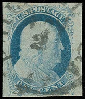 Price of US Stamps Scott Catalogue # 9: 1c 1852 Franklin. H.R. Harmer, Jun 2013, Sale 3003, Lot 1030