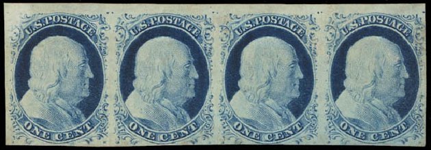US Stamp Price Scott Catalog # 9: 1852 1c Franklin. Daniel Kelleher Auctions, Jan 2012, Sale 628, Lot 210